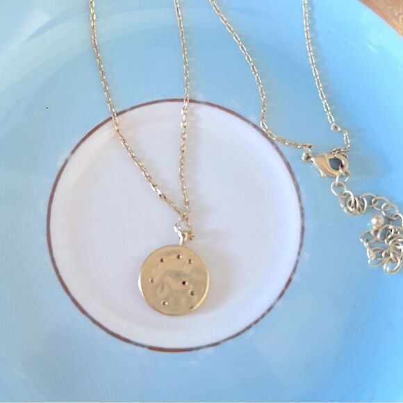 14K Gold Dipped Libra Zodiac Pendant Necklace - Picture 3 of 4